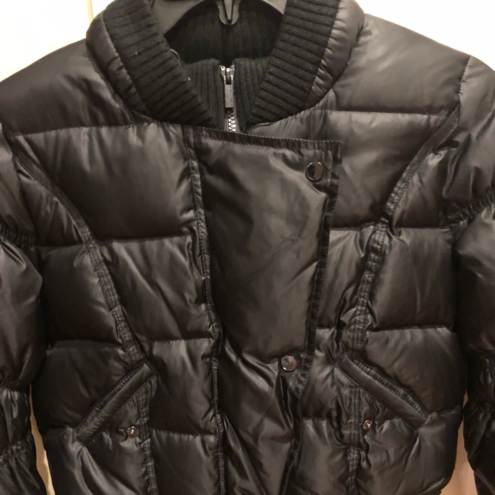BCBG MaxAzria  Angelica Motorcycle down jacket. Black size small. New with tags